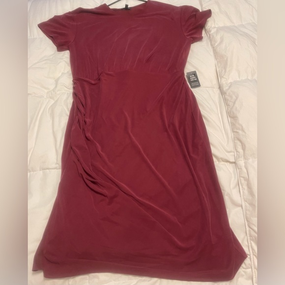 SILKY SUEDED JERSEY RUCHED T-SHIRT MIDI DRESS Size XL - Picture 2 of 9